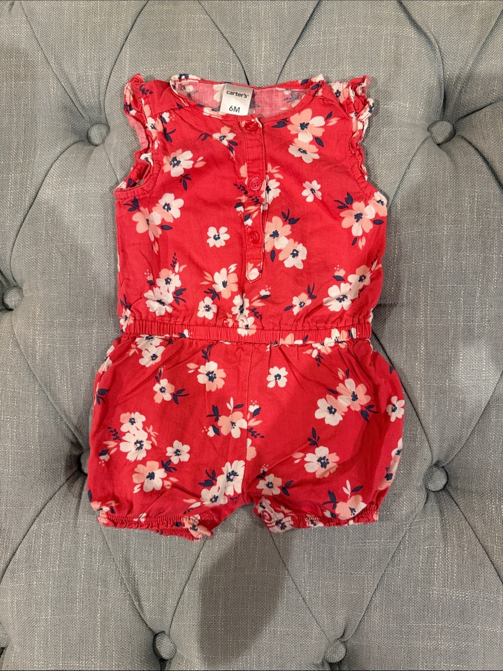 Carter's Coral Floral Baby Romper